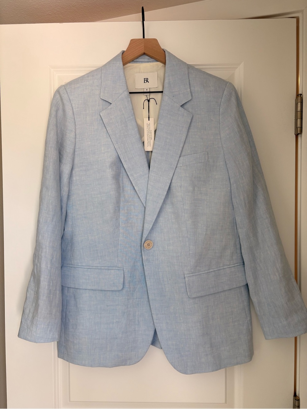 Banana Republic Light Blue Linen-Blend Blazer